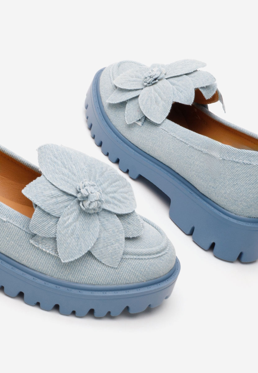 Mocasini cu talpa groasa Camelea denim