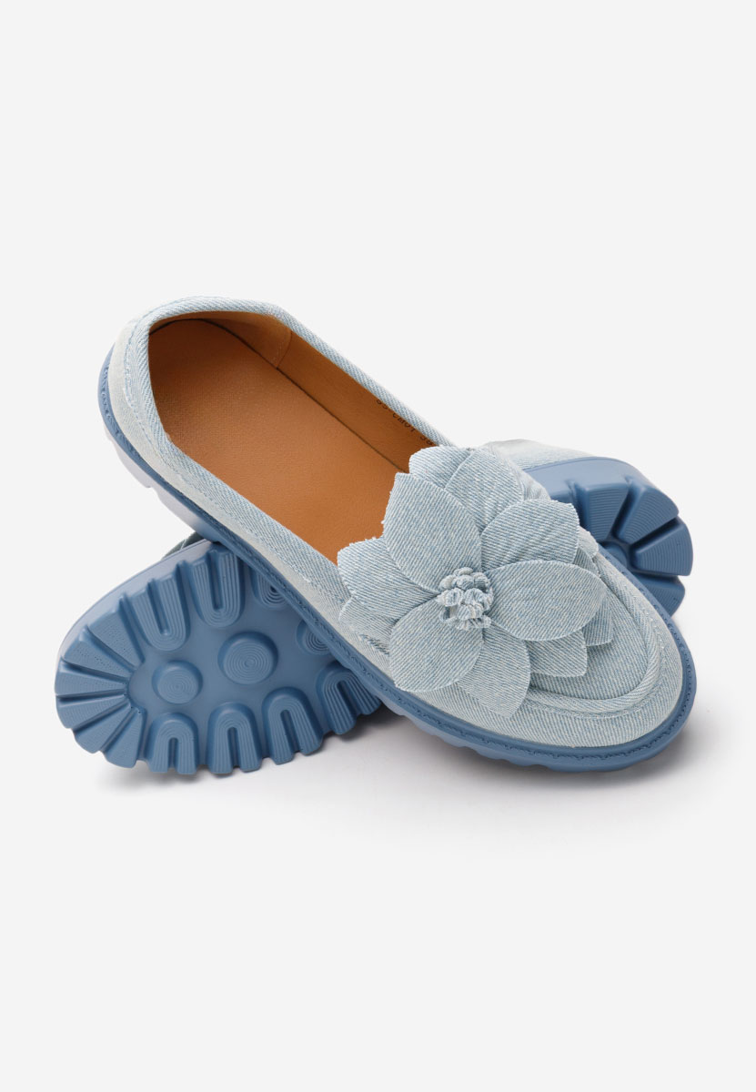 Mocasini cu talpa groasa Camelea denim