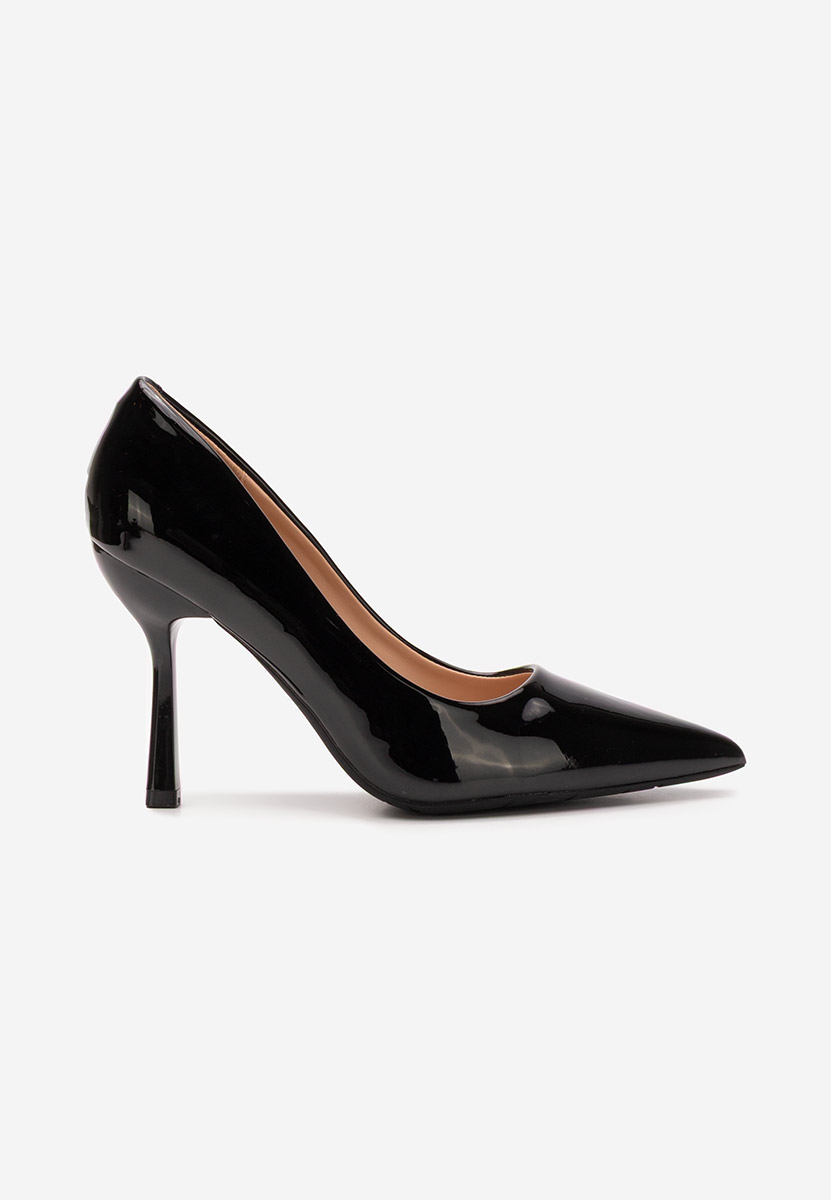 Pantofi stiletto lacuiti Avilaga negri