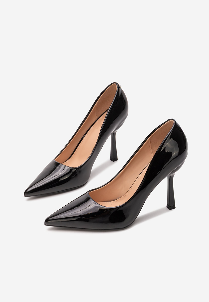 Pantofi stiletto lacuiti Avilaga negri