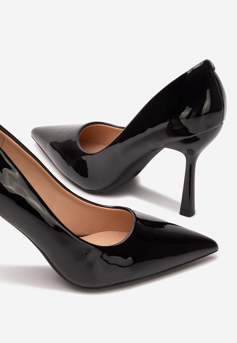 Pantofi stiletto lacuiti Avilaga negri