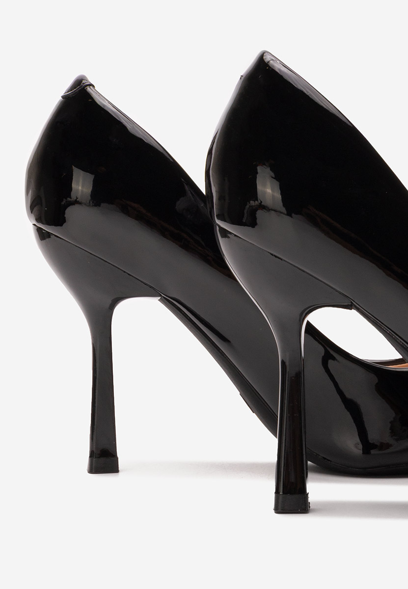 Pantofi stiletto lacuiti Avilaga negri