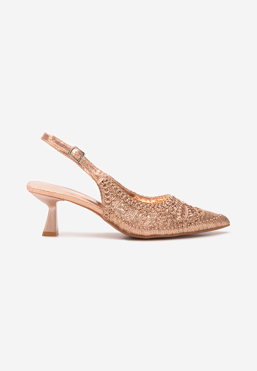 Pantofi slingback Alisiana champagne