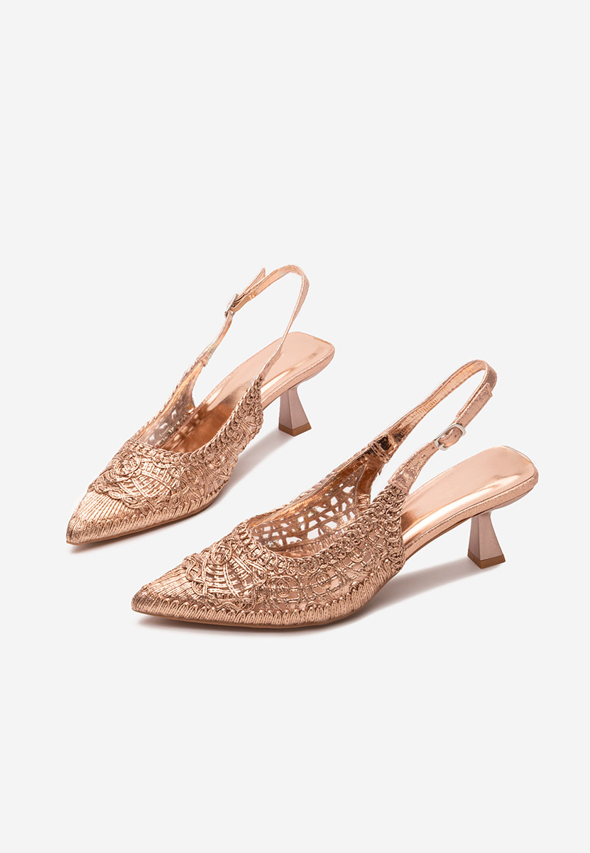 Pantofi slingback Alisiana champagne