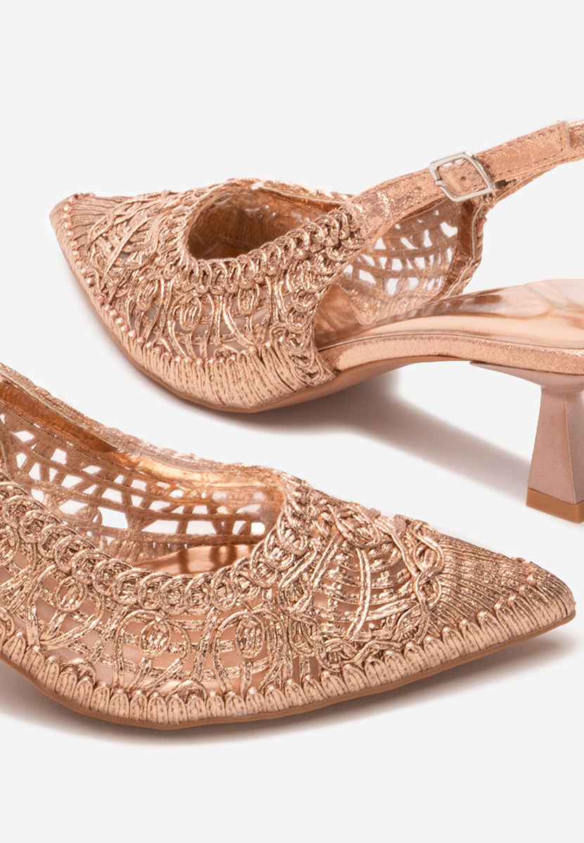 Pantofi slingback Alisiana champagne