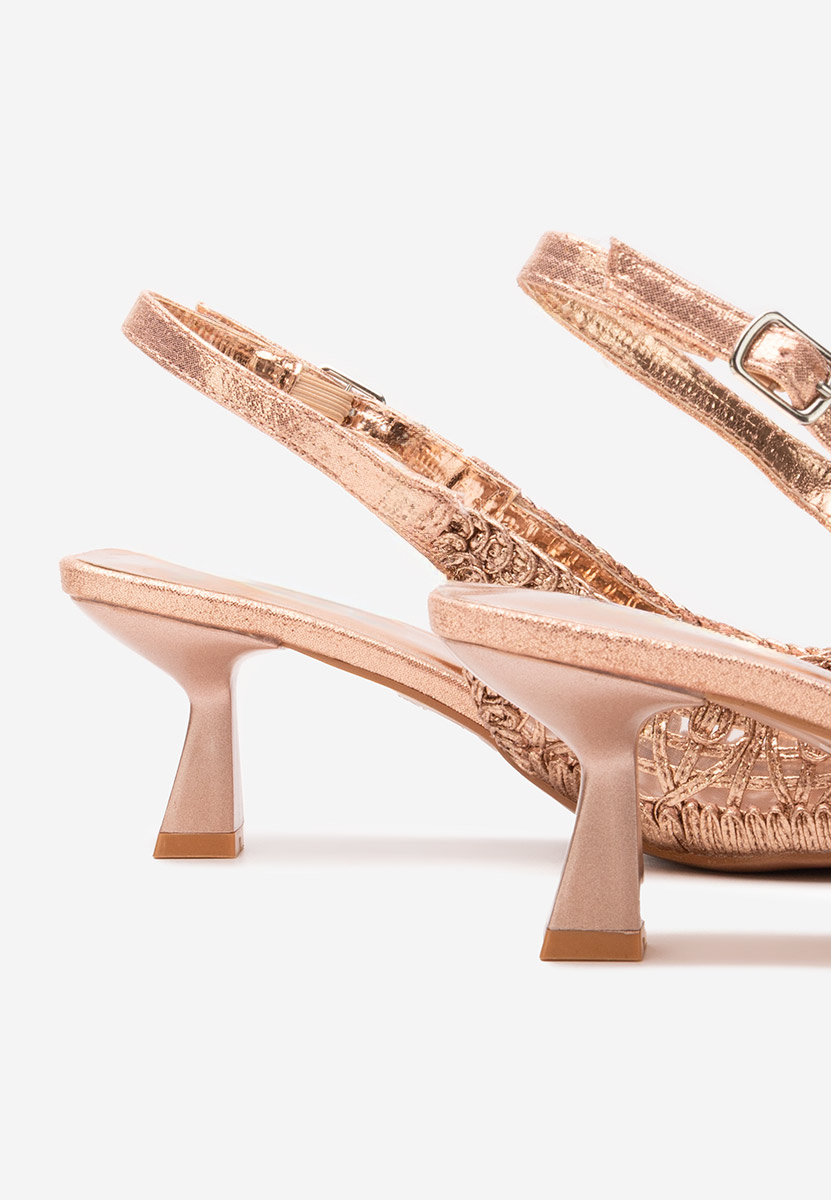 Pantofi slingback Alisiana champagne