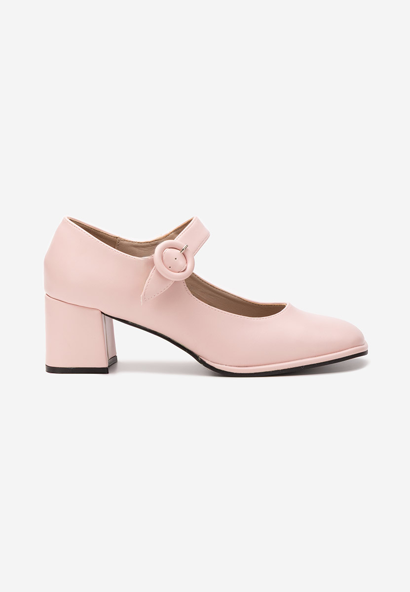 Pantofi cu toc gros Valerea roz