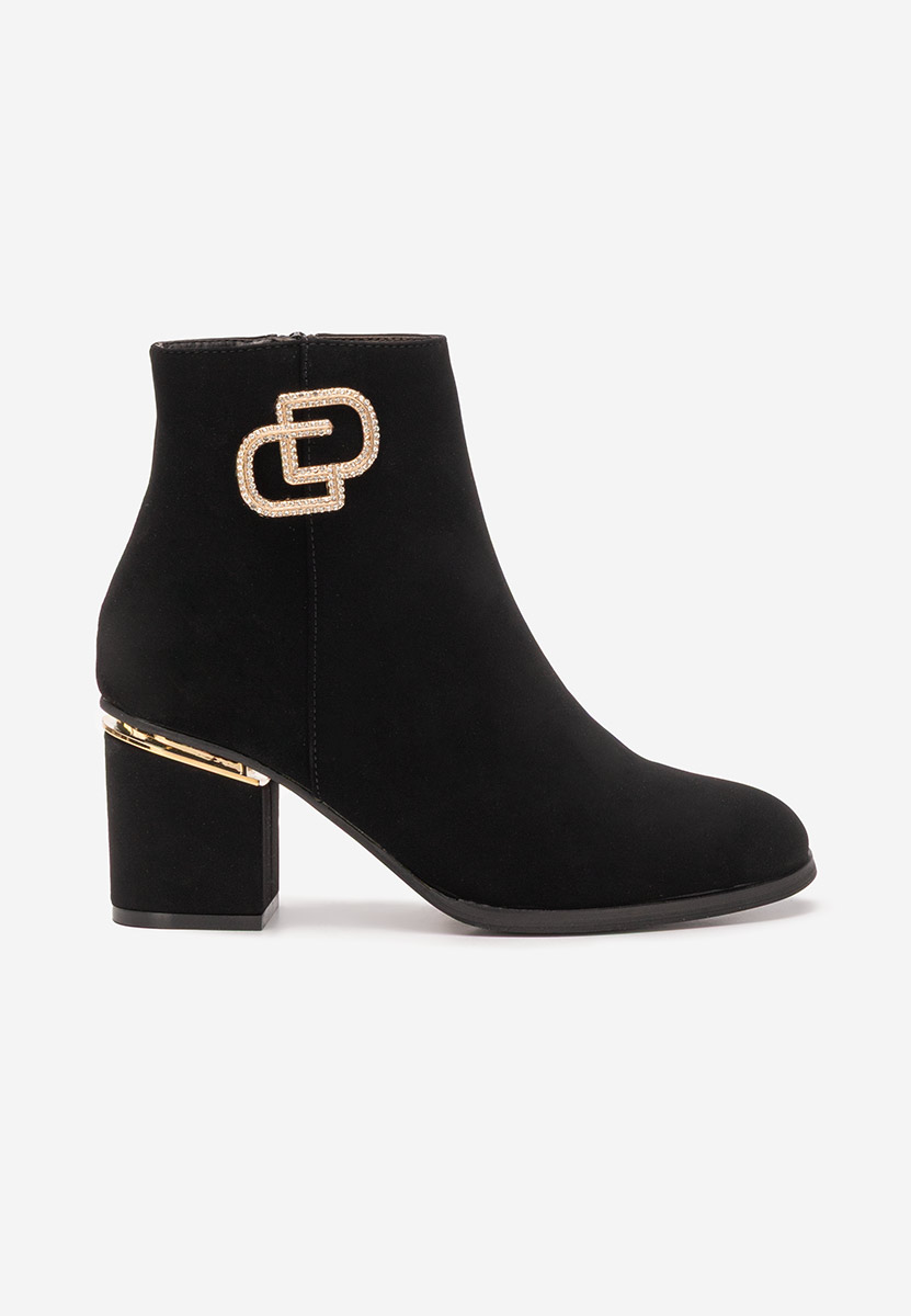 Botine cu toc gros Gracer negre