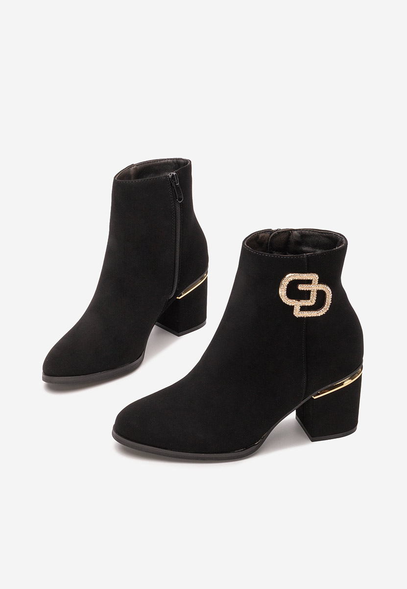 Botine cu toc gros Gracer negre