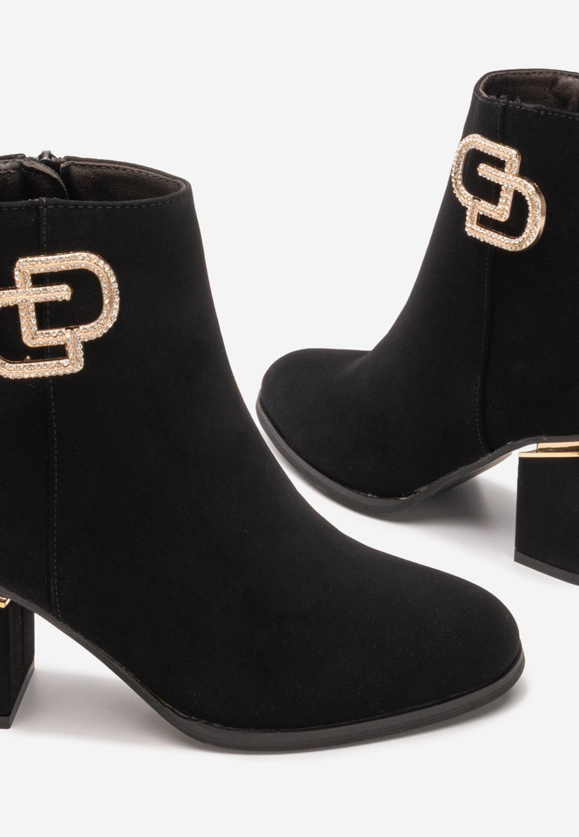 Botine cu toc gros Gracer negre