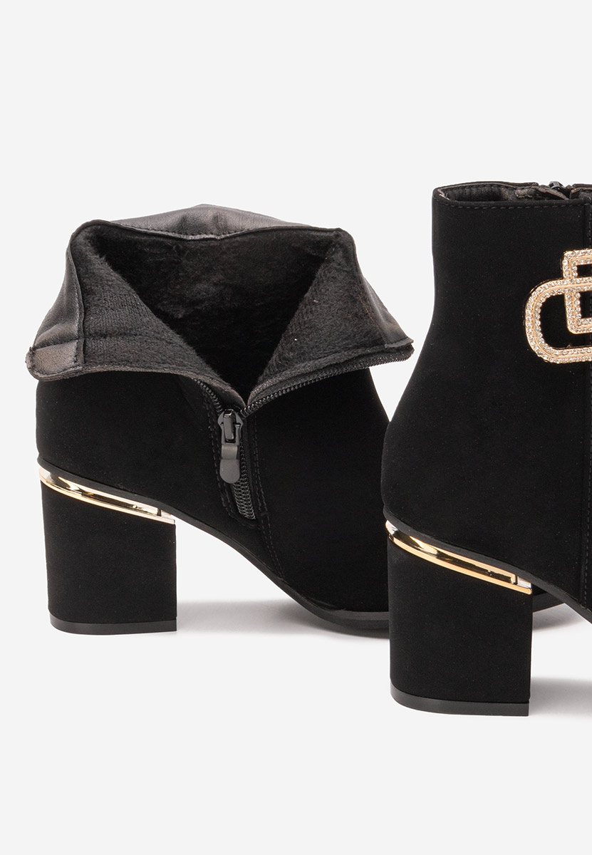 Botine cu toc gros Gracer negre