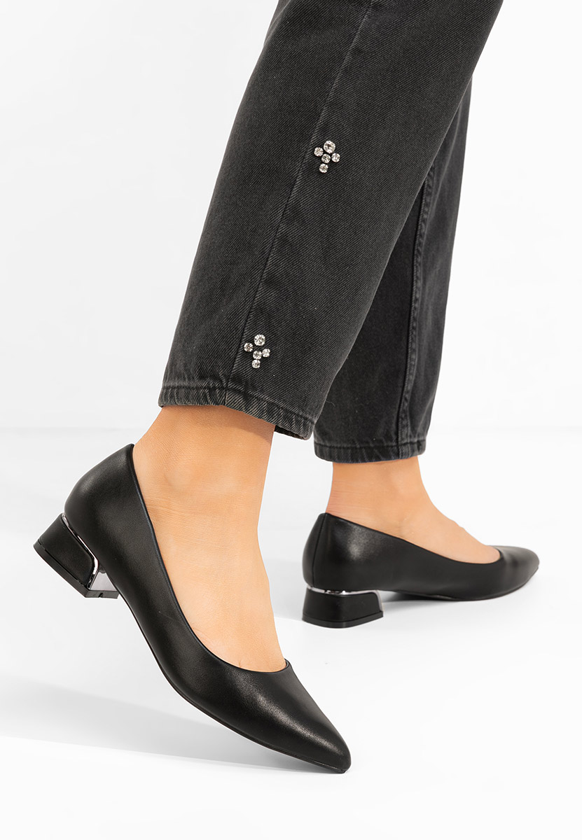 Pantofi cu toc gros Sorelia negri