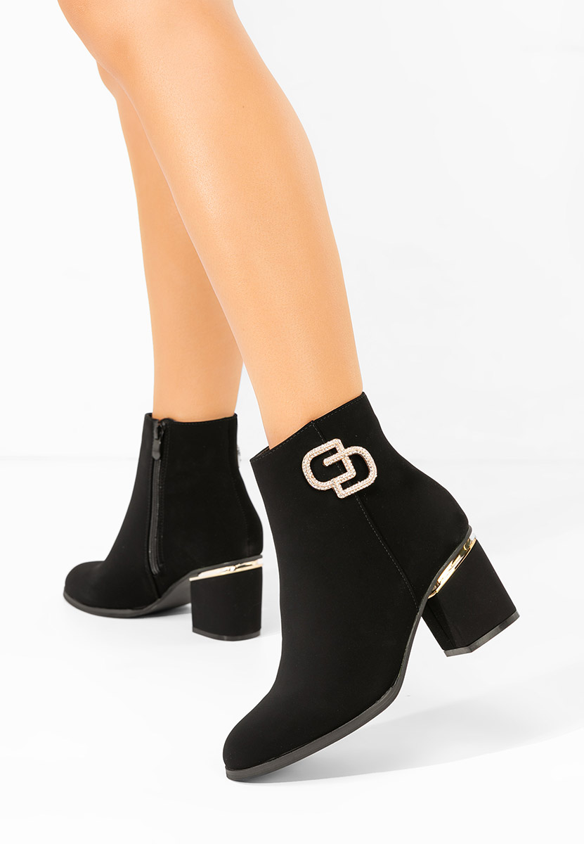 Botine cu toc gros Gracer negre