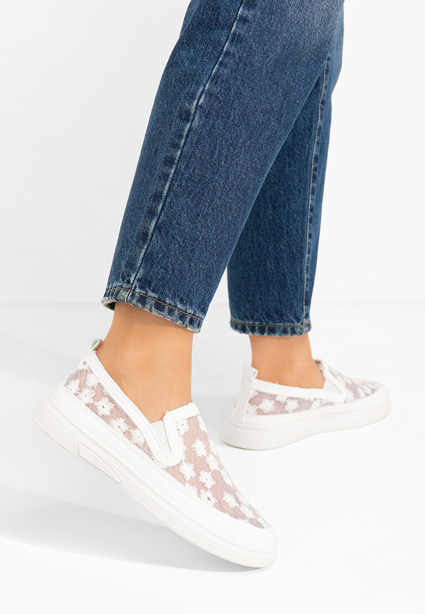 Pantofi casual dama Latyssa albi