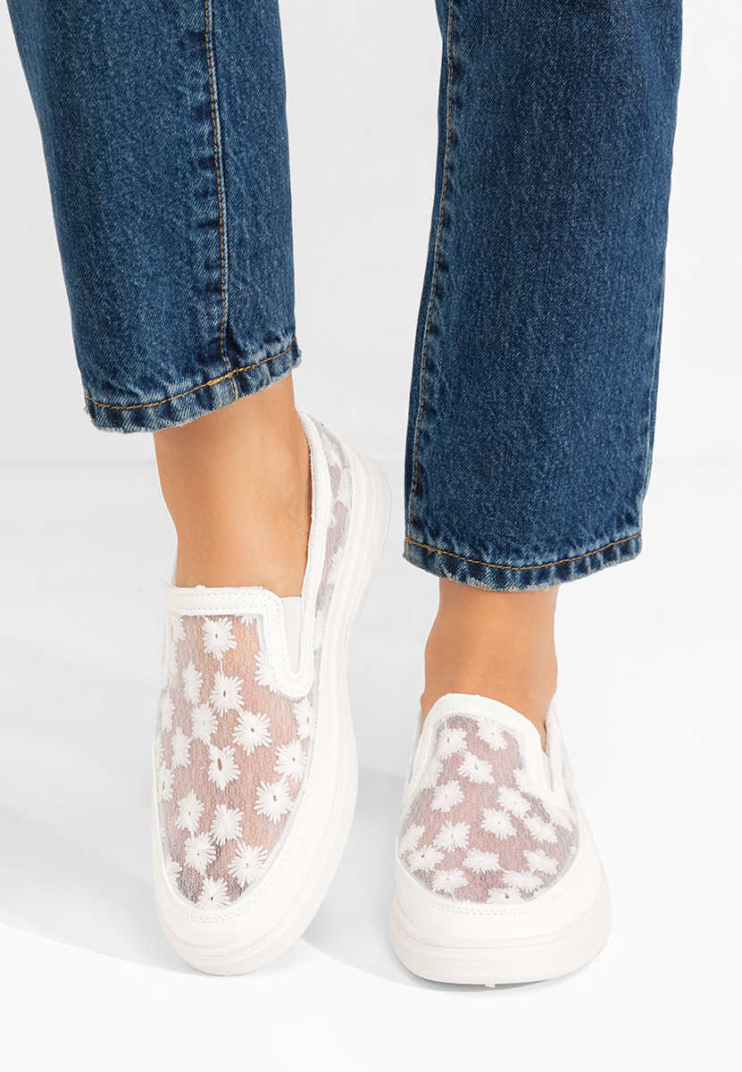 Pantofi casual dama Latyssa albi