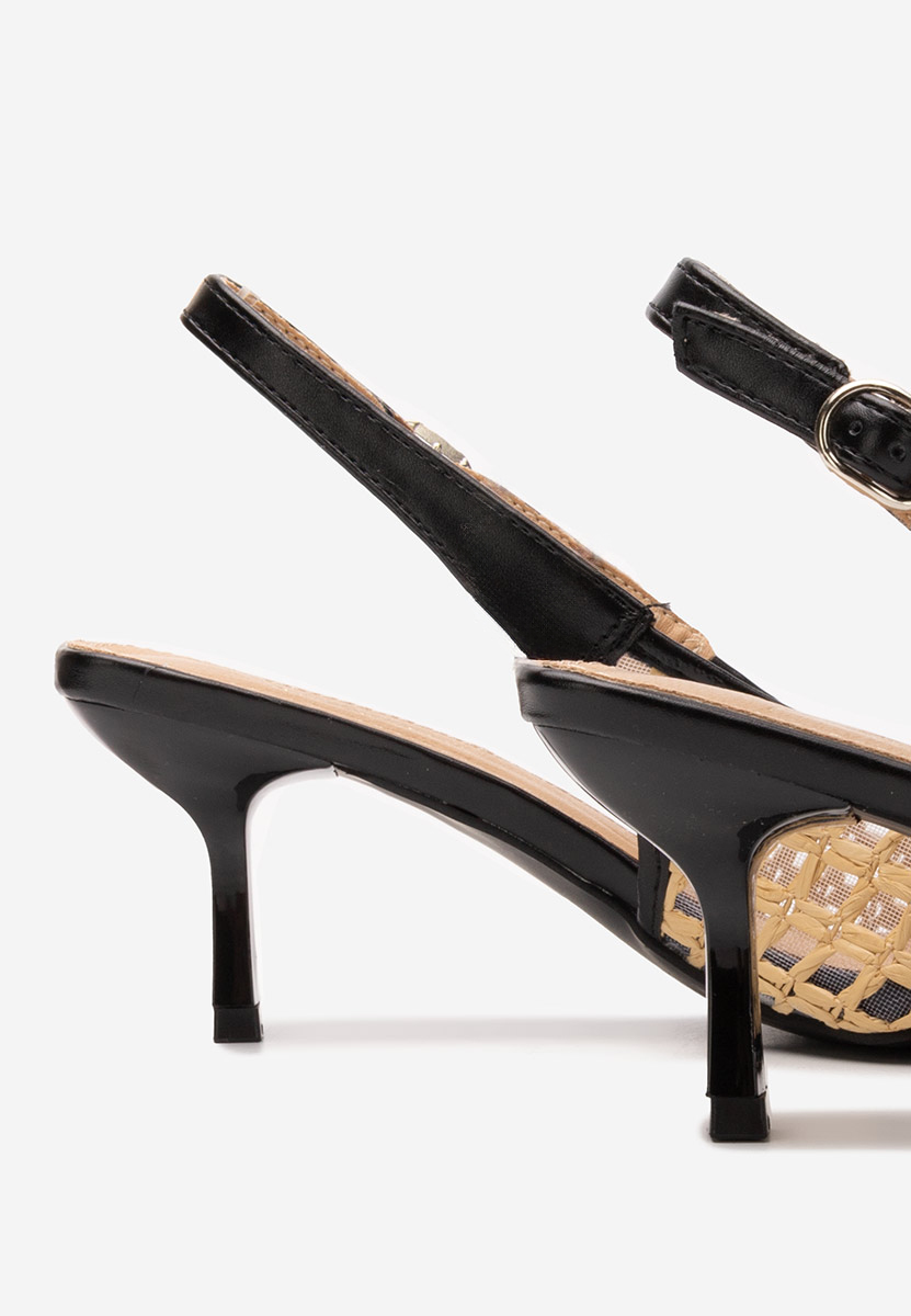 Pantofi slingback Laine negri