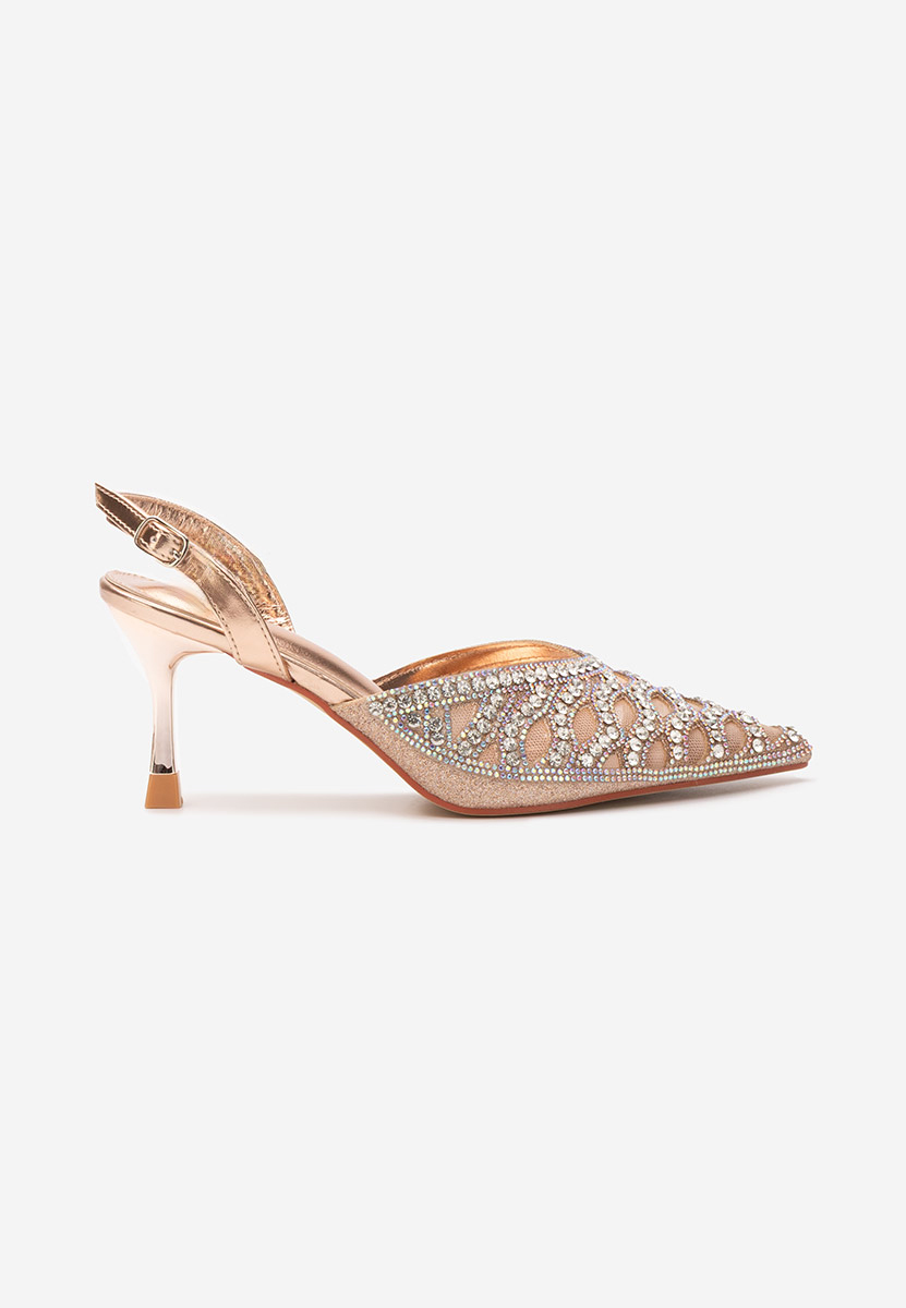 Pantofi cu toc subtire Charlisa champagne