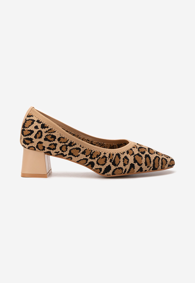 Pantofi cu toc gros Malisona leopard