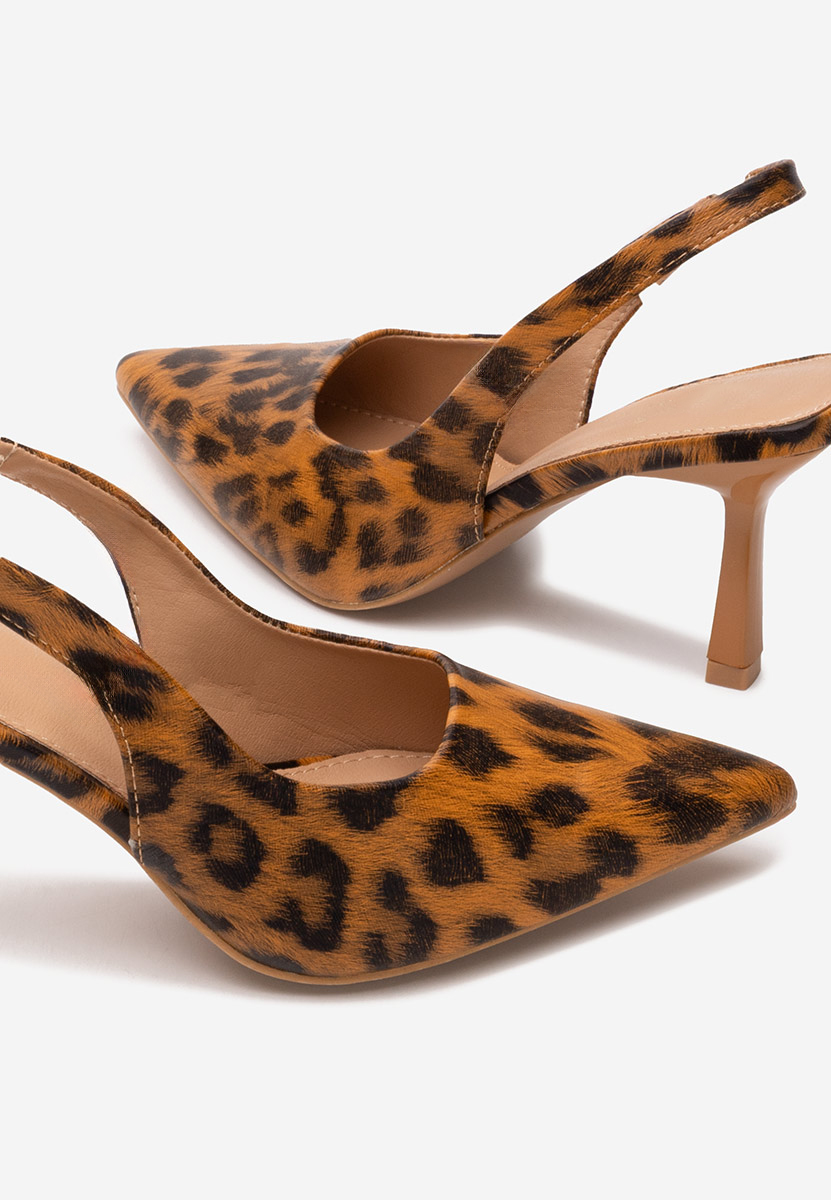 Pantofi slingback Nomalisa leopard
