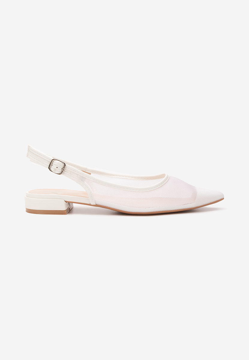 Pantofi slingback Margaryte albi