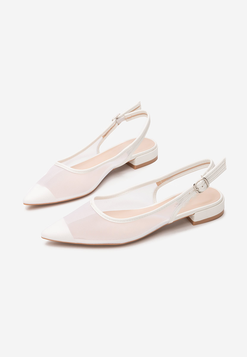 Pantofi slingback Margaryte albi