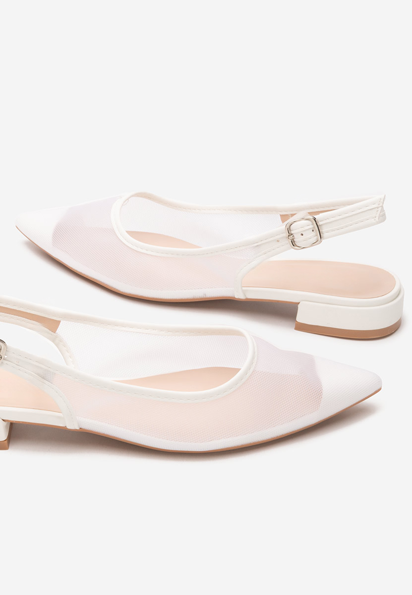 Pantofi slingback Margaryte albi