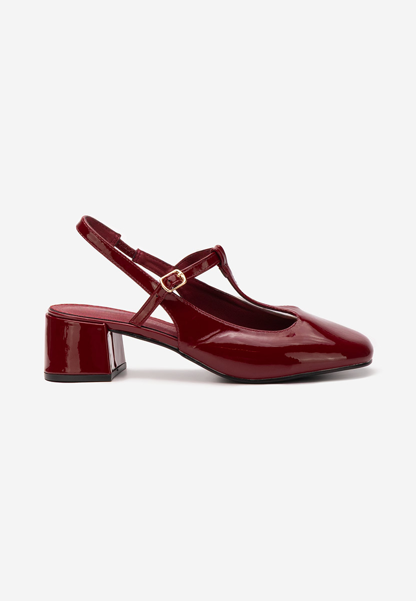 Pantofi cu toc gros Beatrina rosii