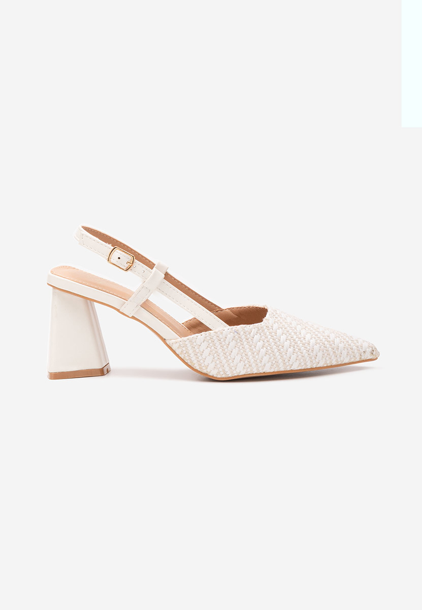 Pantofi slingback Monnyca V2 albi