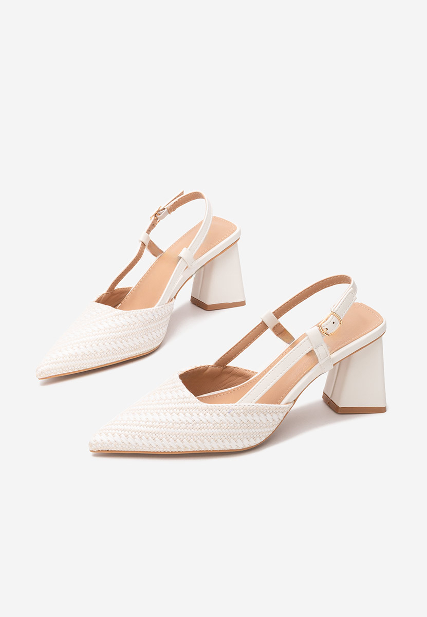 Pantofi slingback Monnyca V2 albi