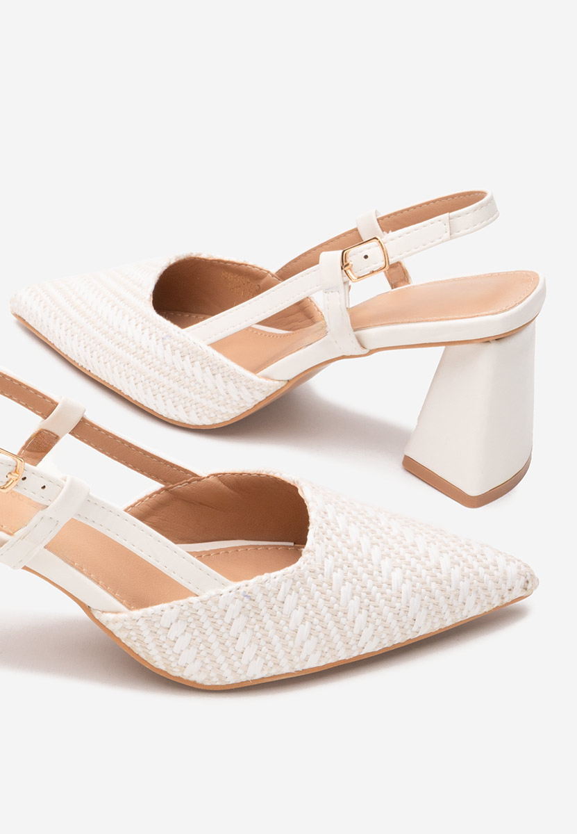 Pantofi slingback Monnyca V2 albi
