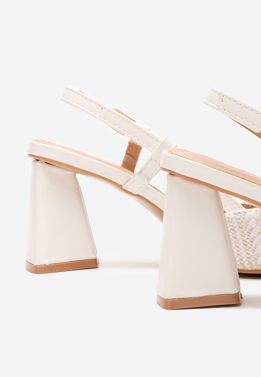 Pantofi slingback Monnyca V2 albi
