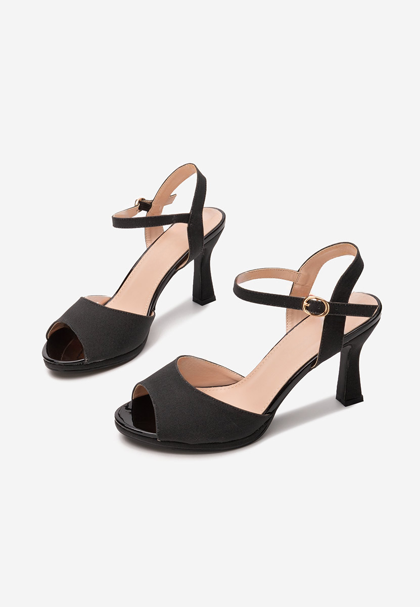 Sandale cu toc Donella negre