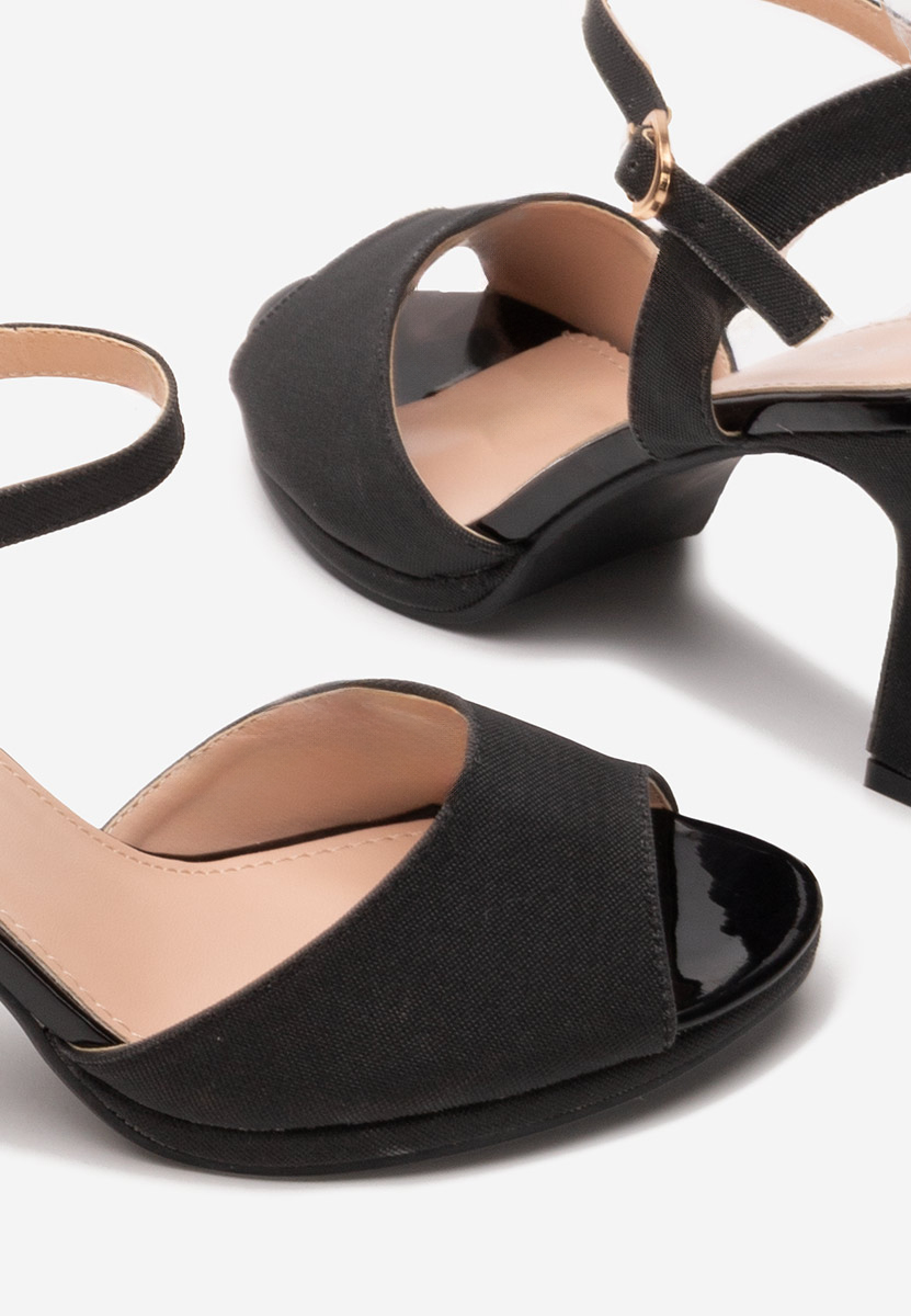 Sandale cu toc Donella negre