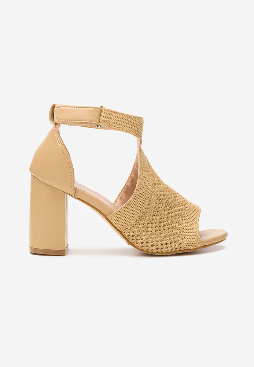 Sandale cu toc gros Oxiana kaki
