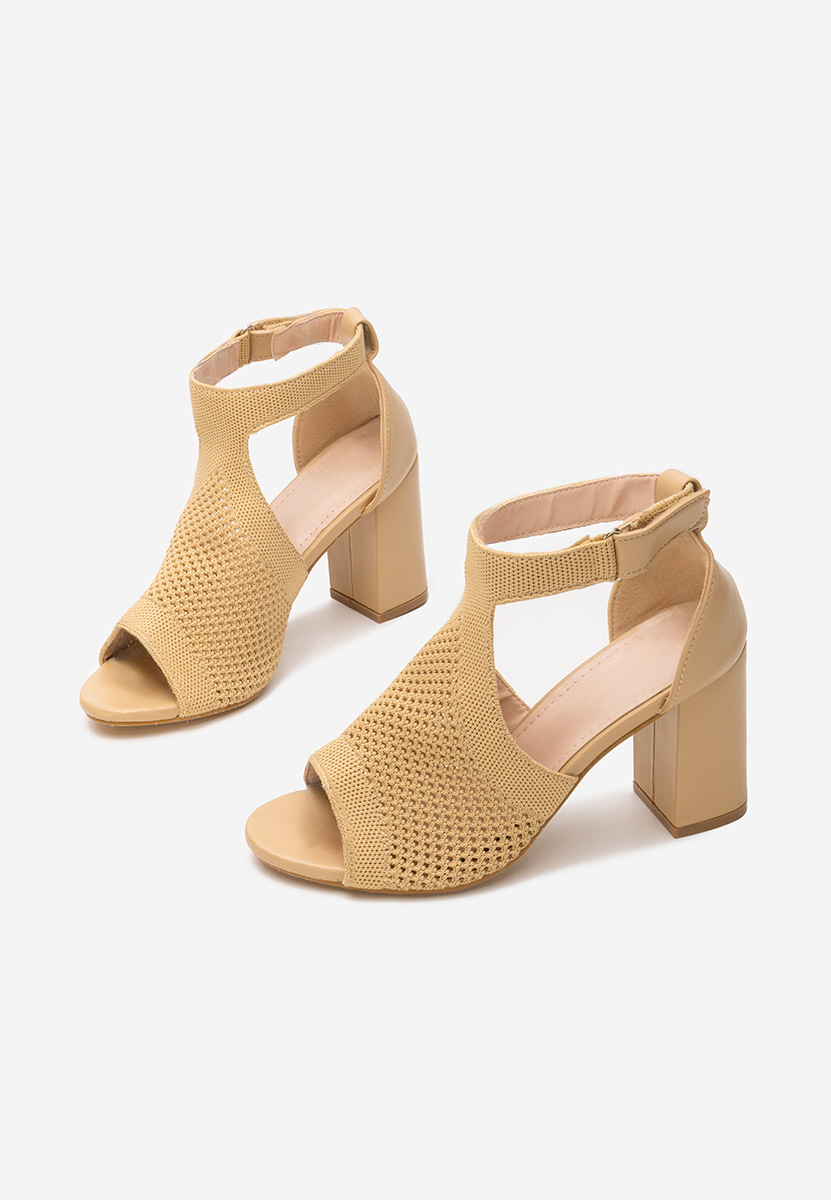 Sandale cu toc gros Oxiana kaki