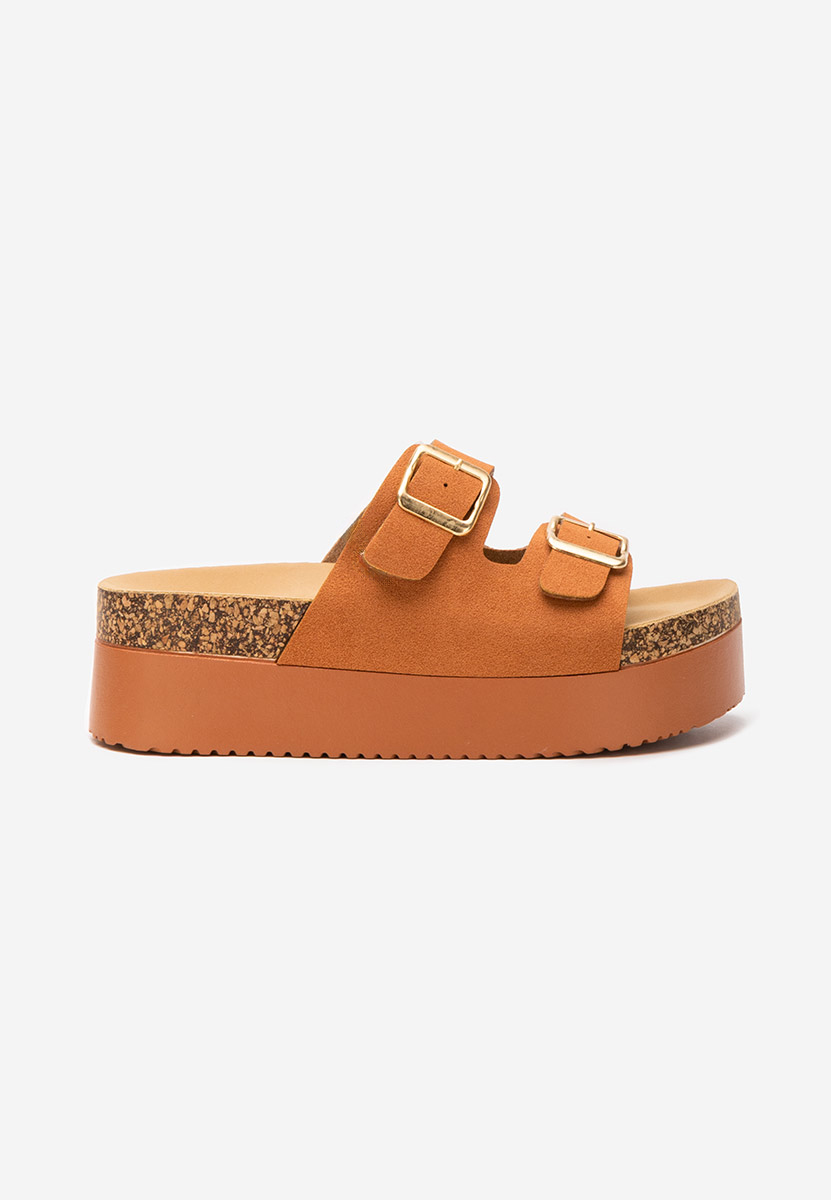 Papuci cu platformă Edenia camel