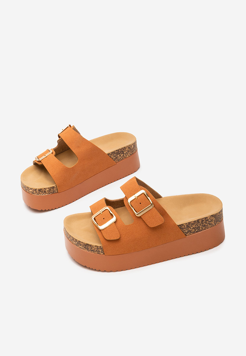 Papuci cu platformă Edenia camel