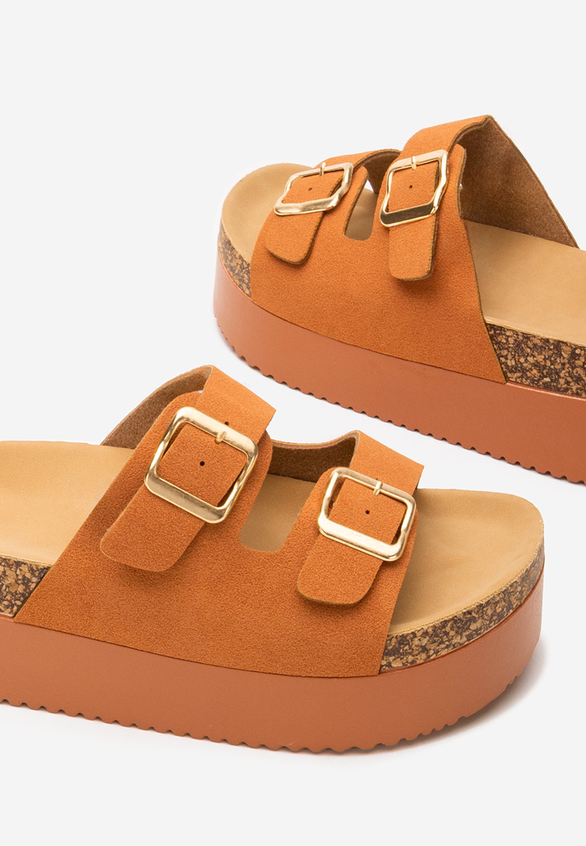 Papuci cu platformă Edenia camel
