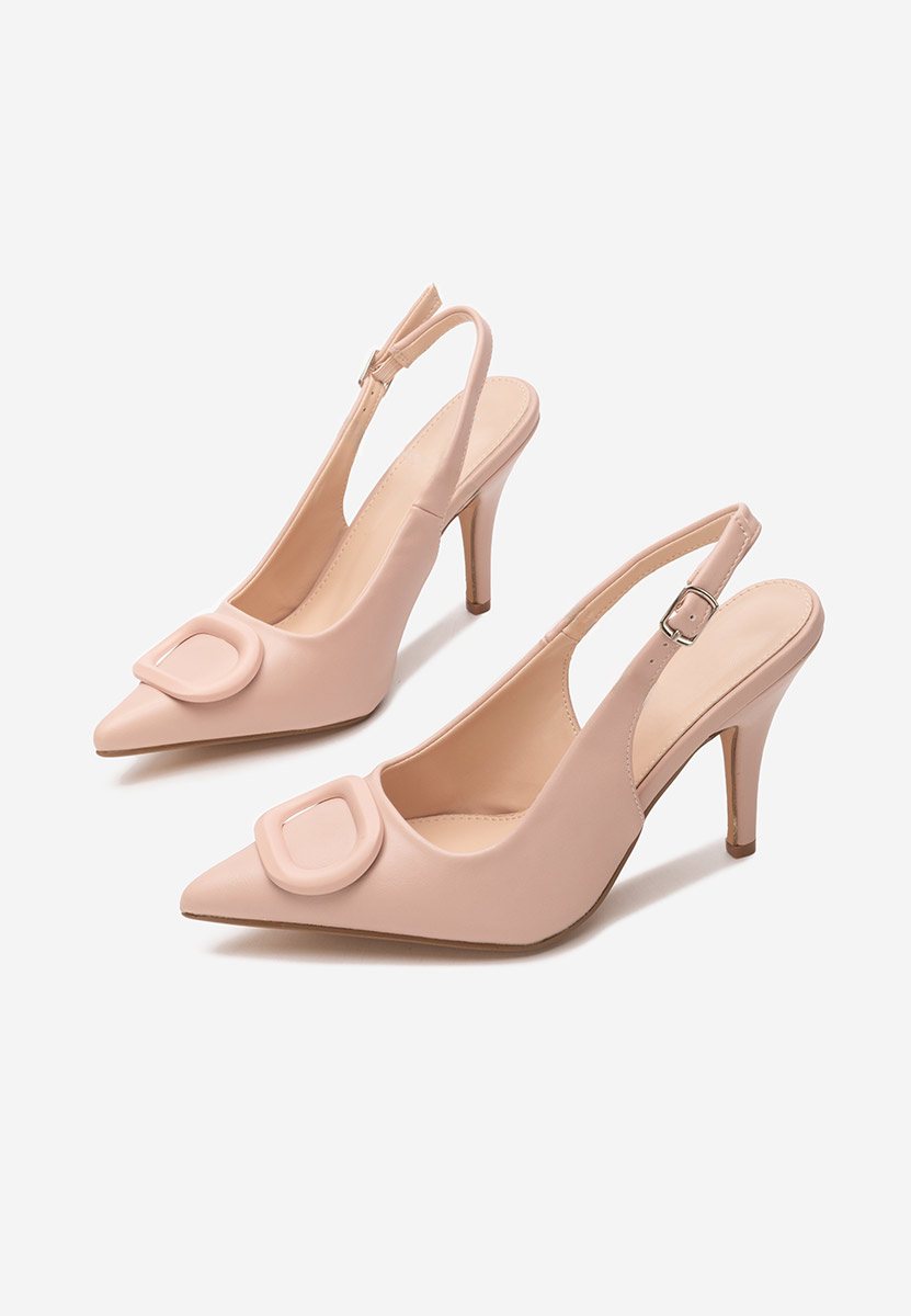 Pantofi cu toc subtire Kacey nude