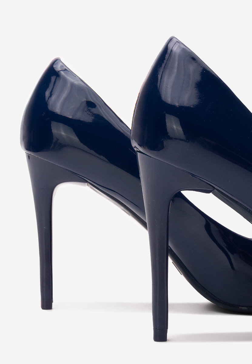 Pantofi stiletto lacuiti Melany navy