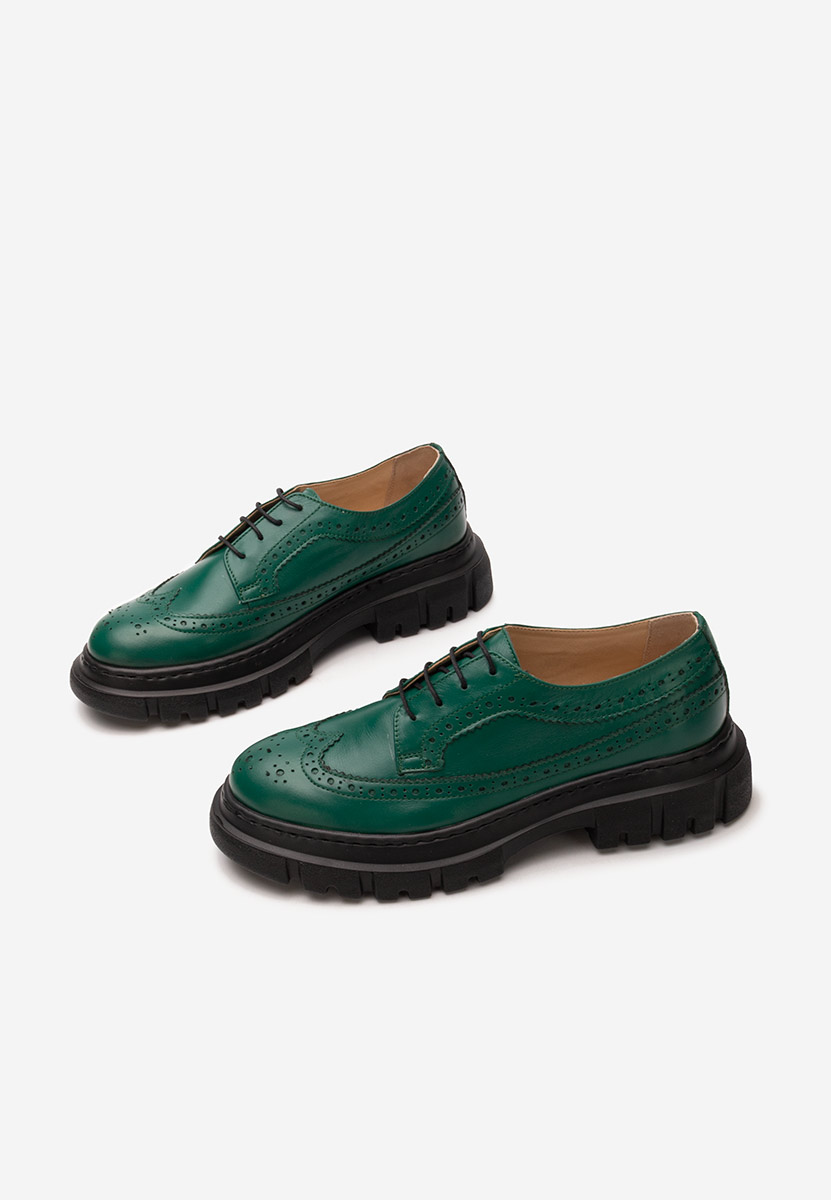 Pantofi dama brogue Henise V3 verzi
