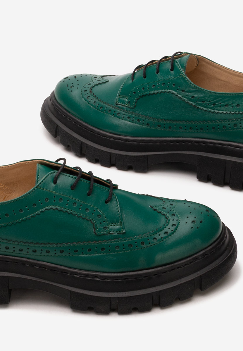 Pantofi dama brogue Henise V3 verzi