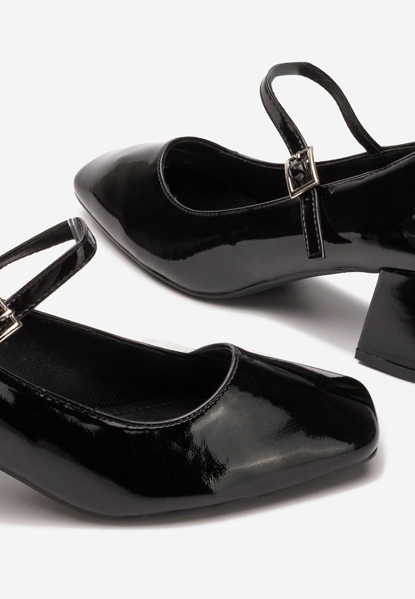 Pantofi cu toc gros Erosa negri