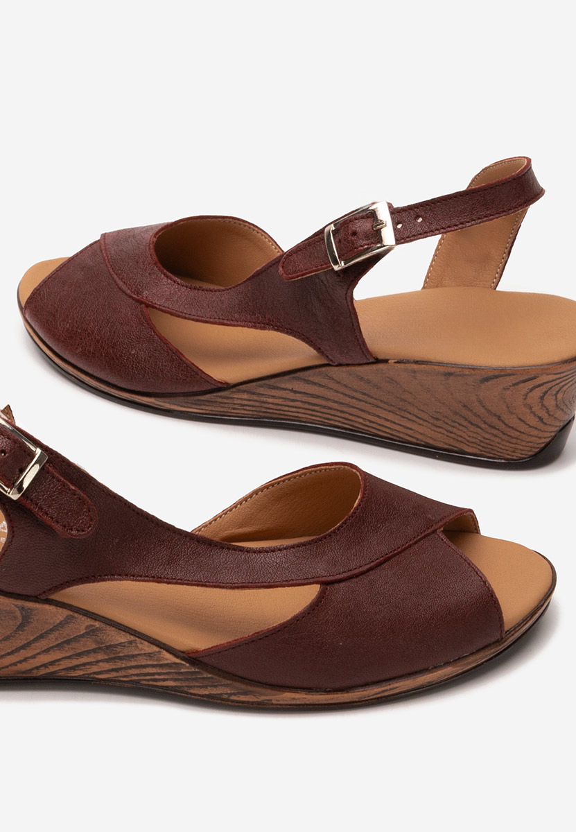 Sandale dama piele Rhonia grena