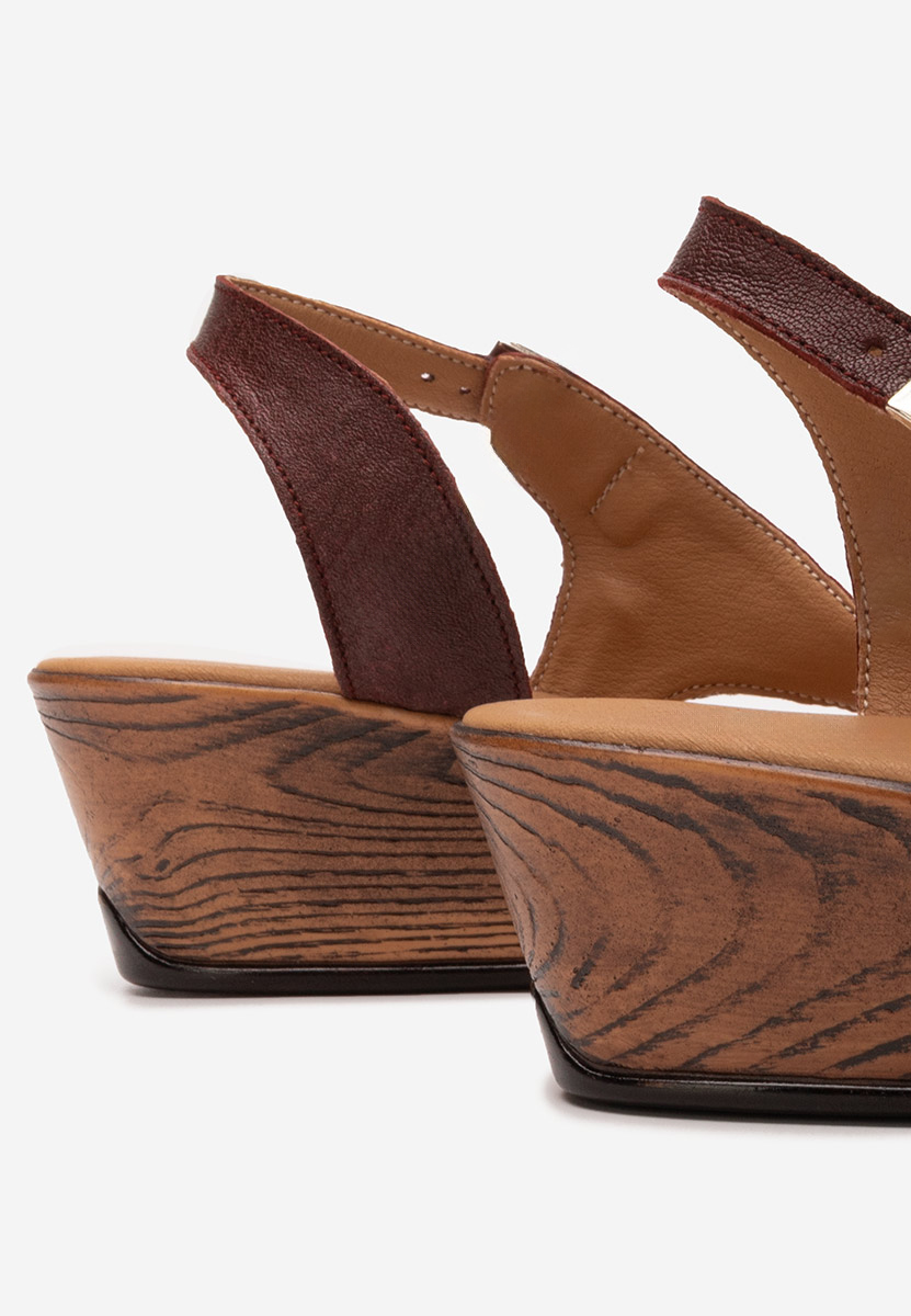 Sandale dama piele Rhonia grena