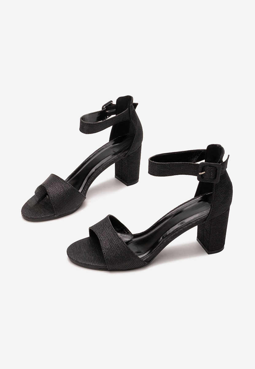 Sandale cu toc gros Towanda negre