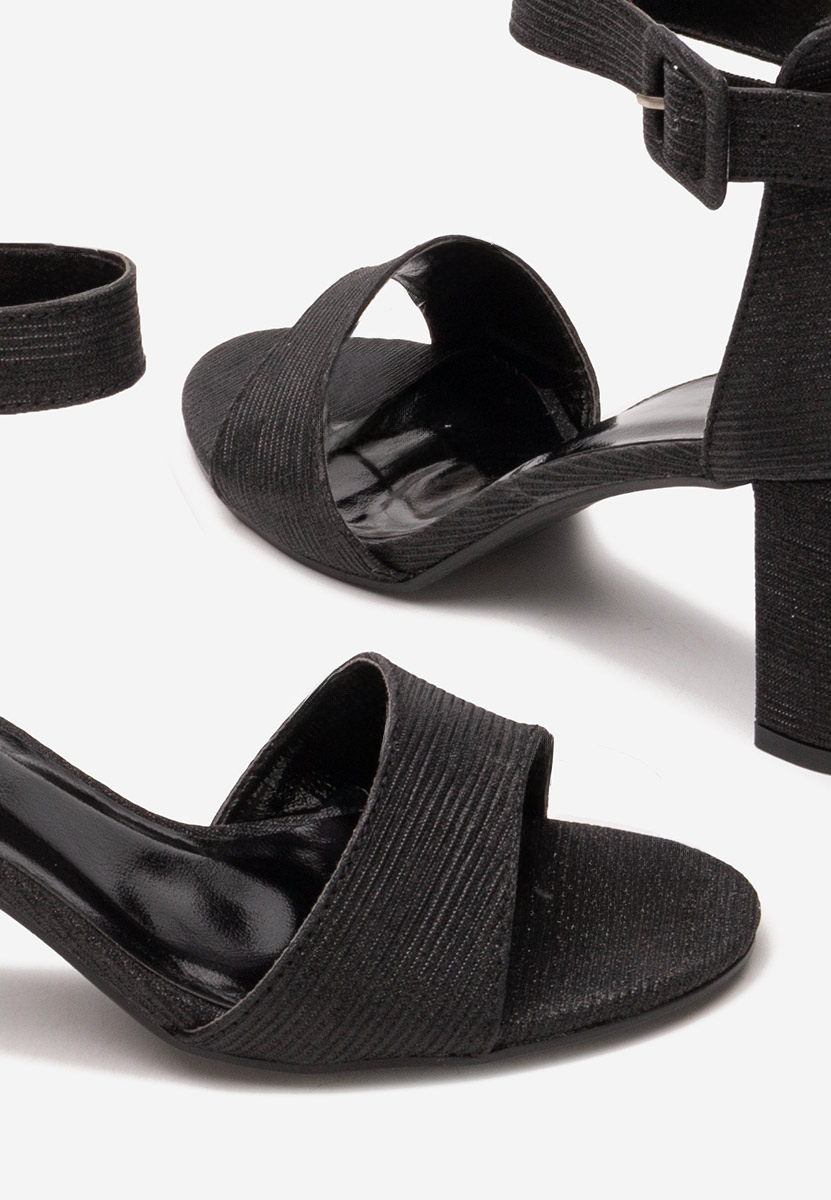 Sandale cu toc gros Towanda negre