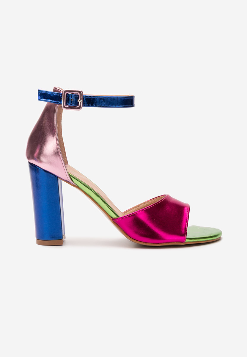 Sandale cu toc gros Zandra V3 multicolore