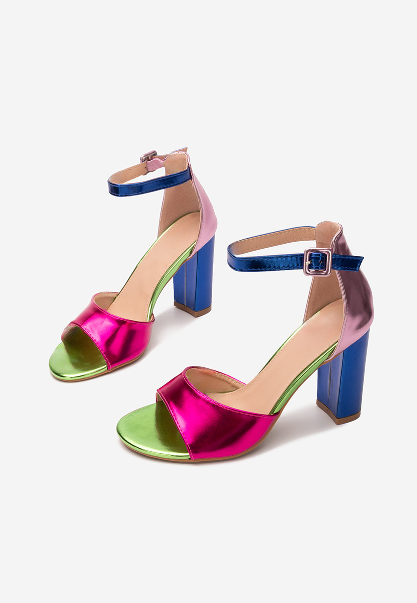 Sandale cu toc gros Zandra V3 multicolore
