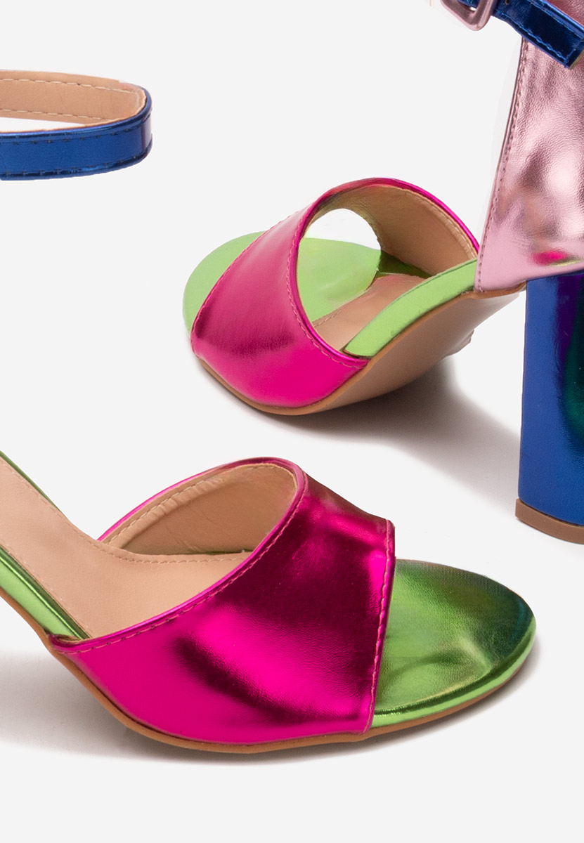 Sandale cu toc gros Zandra V3 multicolore